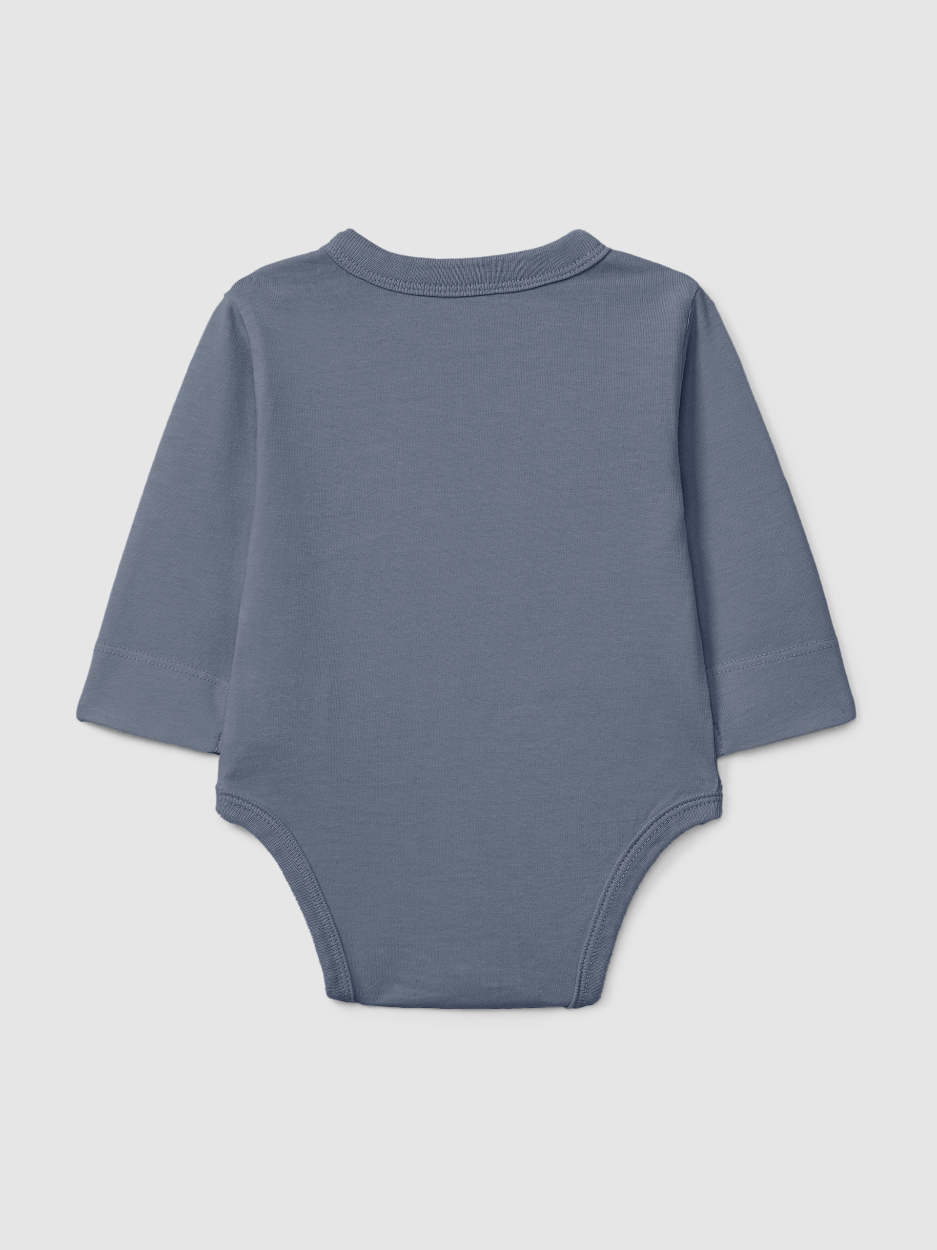 Organic cotton collarless bodysuit with pocket