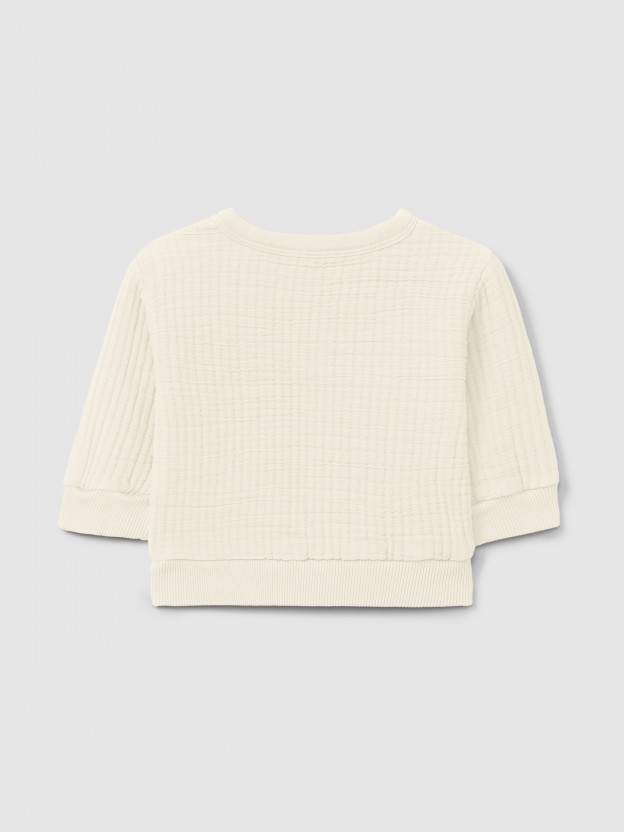 Double gauze sweatshirt with cotton padding