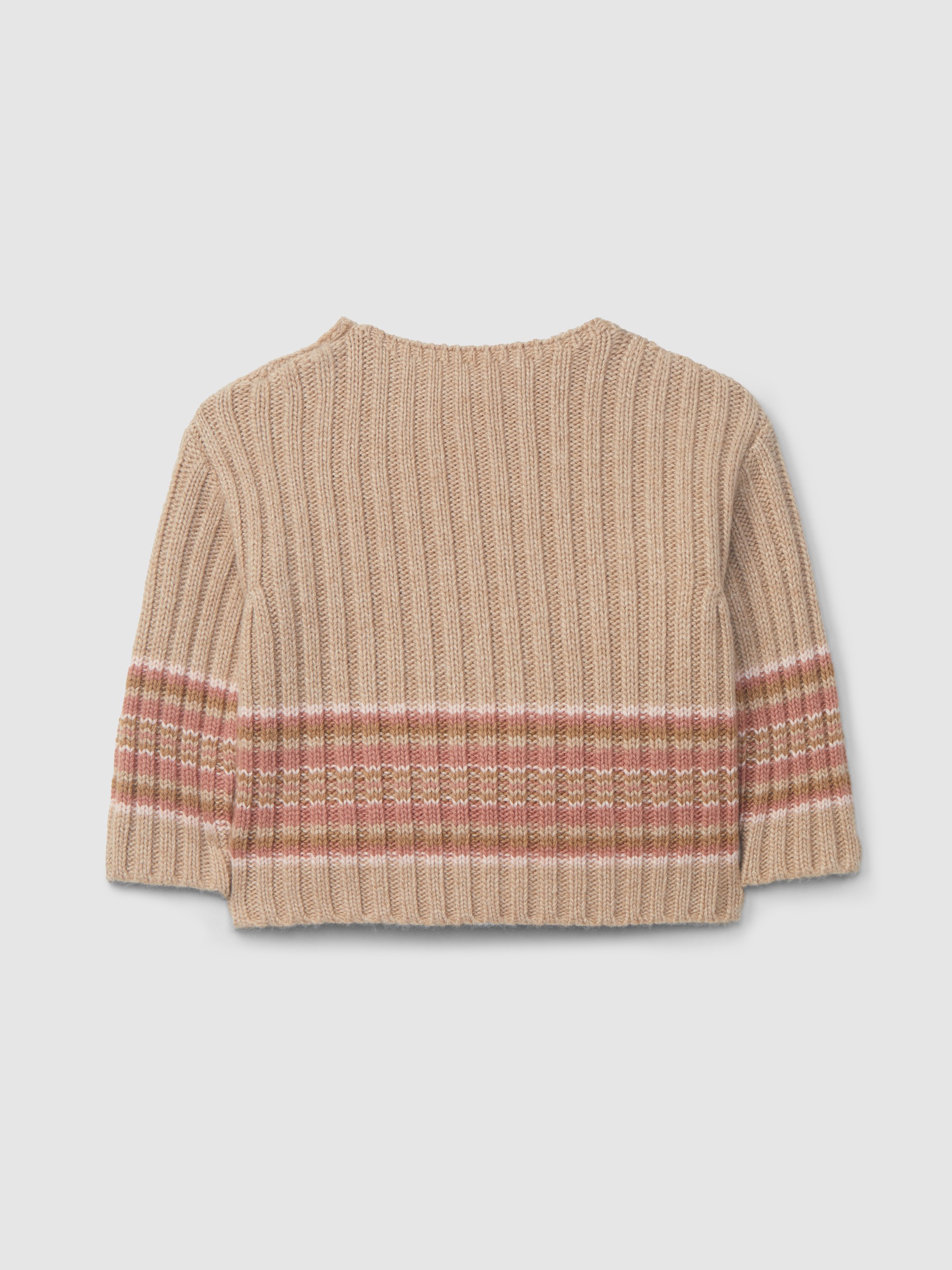 Knitted jumper with striped hem