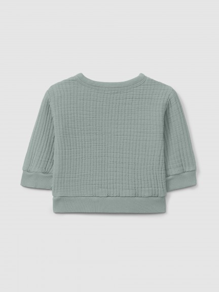Double gauze sweatshirt with cotton padding Double gauze sweatshirt with cotton padding