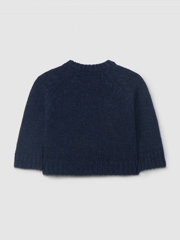 Knitted jumper jacquard dog with embossed details Knitted jumper jacquard dog with embossed details