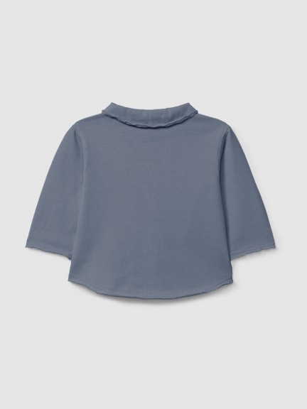 Organic cotton polo shirt pointy collar Organic cotton polo shirt pointy collar