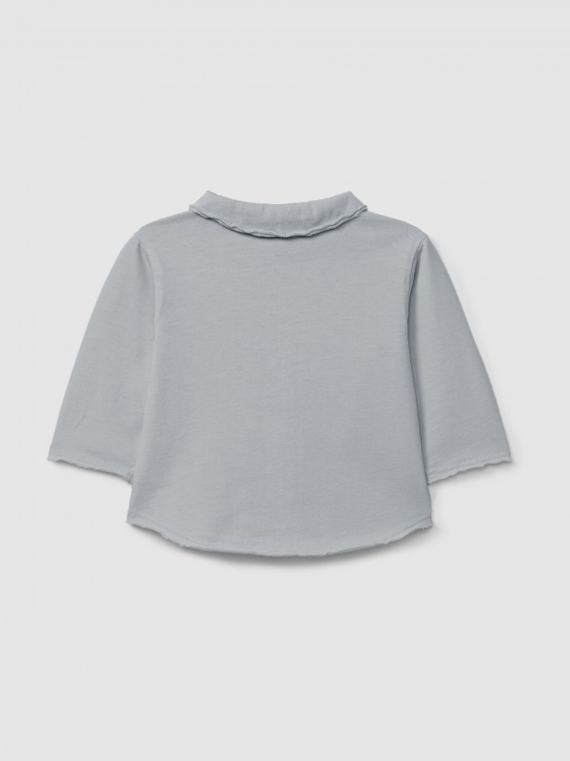Organic cotton polo shirt pointy collar Organic cotton polo shirt pointy collar