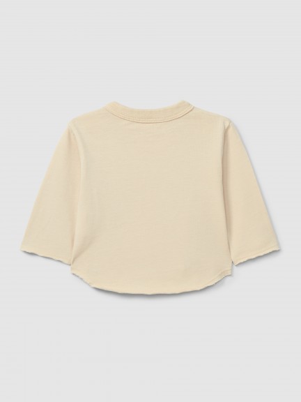 Camiseta de manga larga con bolsillo en algodón orgánico Camiseta de manga larga con bolsillo en algodón orgánico