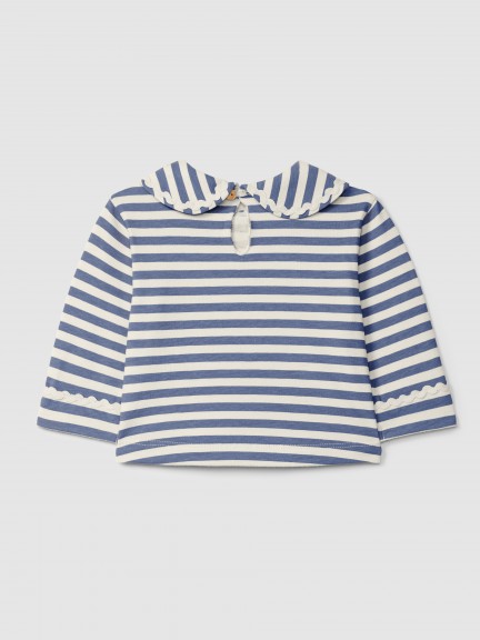 Striped longsleeve with rickrack detail Striped longsleeve with rickrack detail