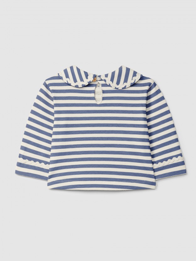 Striped longsleeve with rickrack detail