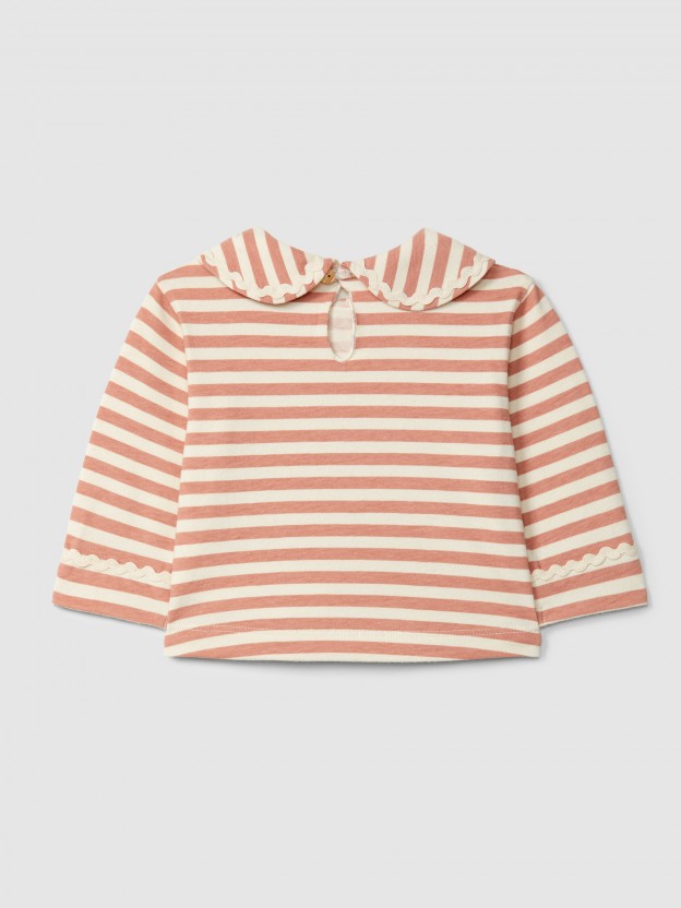 Striped longsleeve with rickrack detail