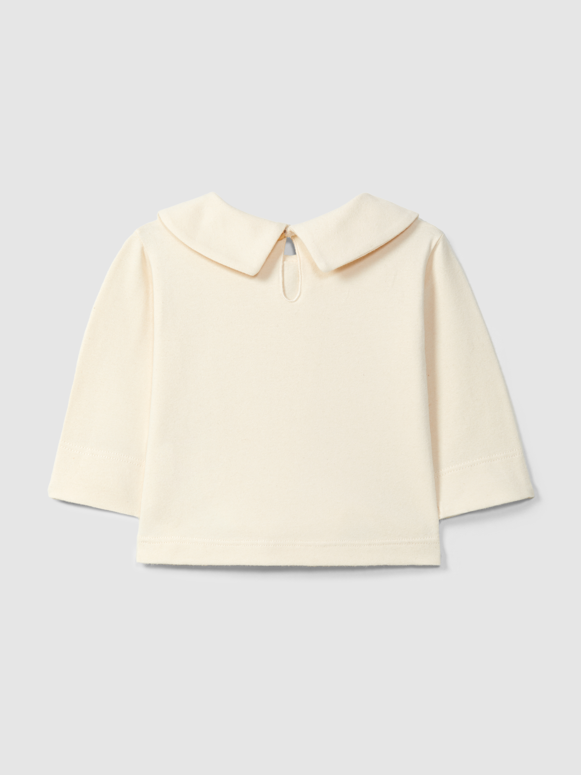 Longsleeve with collar embroidered flowers