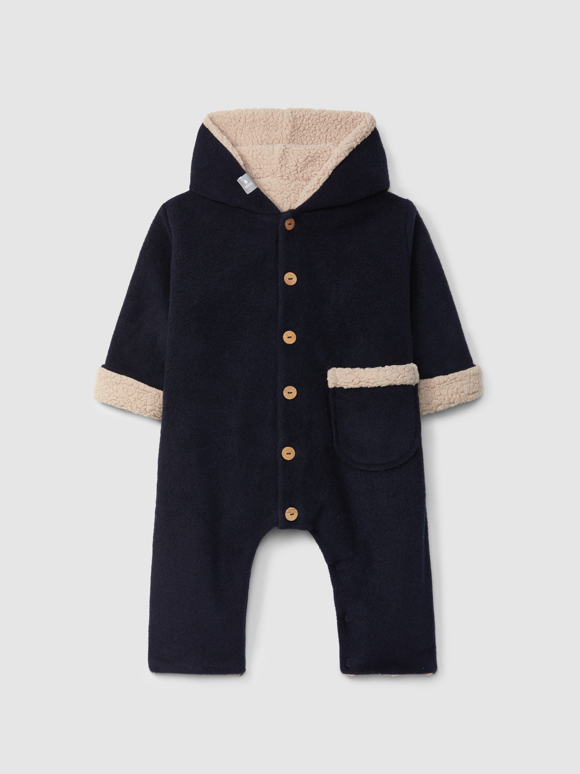 Fleece hooded pramsuit