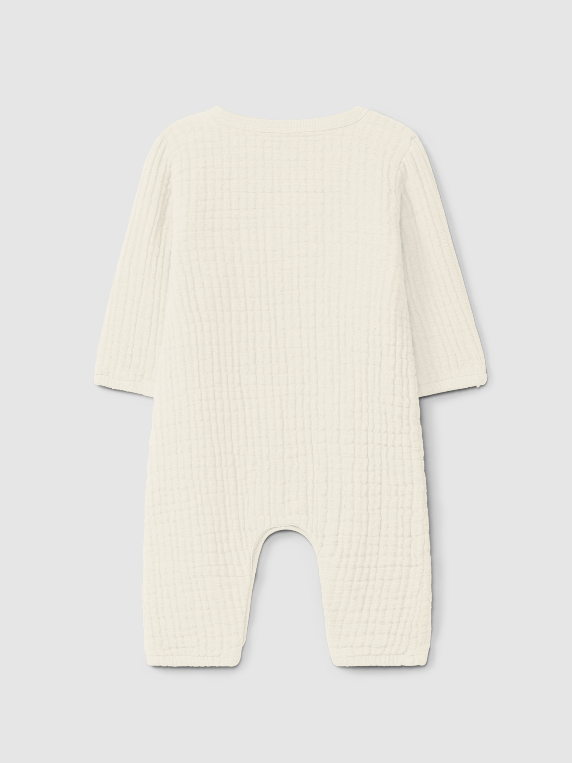 Double gauze crossover romper with cotton padding