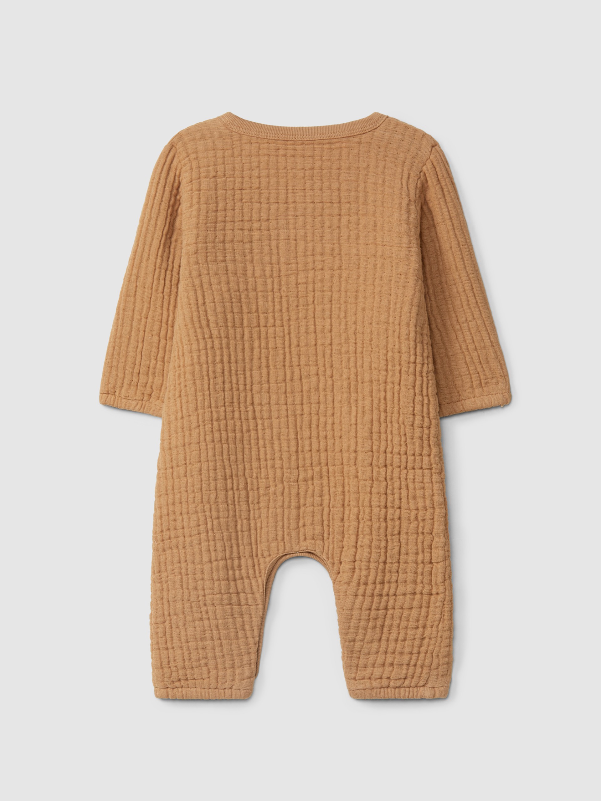 Double gauze crossover romper with cotton padding